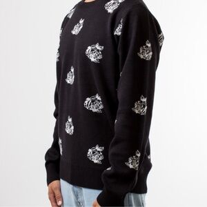 Obey Rose Print Knit Sweater